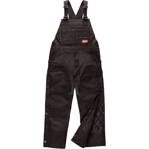 GridIron? Short Length Zip-To-Thigh Bib Overall, Material, Polyester, Size, Large, Colour, Black, Men's/Women's, Men's, Number of Pockets, 7, Insulation, 100 g high loft