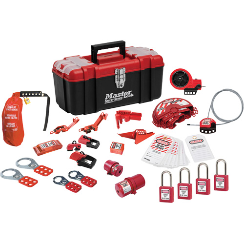 Premier Lockout Kit with Zenex? Thermoplastic Locks, No. of Components Included, 27, Type of Kit, Electrical/Valve, Usage Rating, Severe Use, Lock Body Width, 1-1/2"