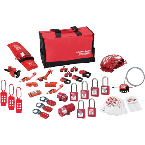 Premier Lockout Kit with Zenex? Thermoplastic Locks, No. of Components Included, 34, Type of Kit, Electrical/Valve, Usage Rating, Severe Use, Lock Body Width, 1-1/2"