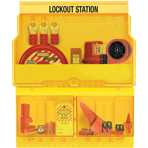Premier Valve & Electrical Deluxe Lockout Station, Padlocks Included, Not Included, Type of Padlocks Included, None, Padlock Capacity, 32, Usage Rating, Severe Use, Width, 23.5"