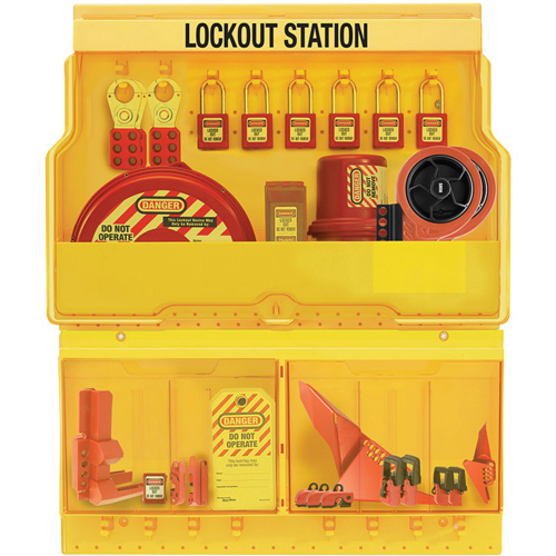 Premier Valve & Electrical Deluxe Lockout Station, Padlocks Included, Included, Type of Padlocks Included, Thermoplastic, Padlock Capacity, 32, Usage Rating, Severe Use, Width, 23.5"