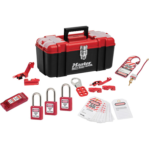 Standard Lockout Kit with Zenex? Thermoplastic Locks, No. of Components Included, 14, Type of Kit, Electrical, Usage Rating, Severe Use, Lock Body Width, 1-1/2"