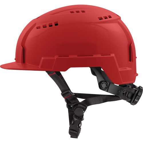 Front-Brim Helmet with Bolt? Headlamp Mount, Suspension Type, Ratchet, Colour, Red, Certification(s), ANSI Type II, Class, ANSI Class C
