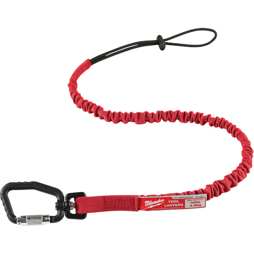 Locking Tool Lanyard, Style, Bungee, Connector Type, Carabiner/Loop, Load Rating, 10 lbs., Length, 36"