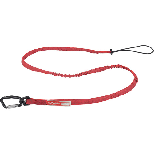 Extended Reach Locking Tool Lanyard, Style, Bungee, Connector Type, Carabiner/Loop, Load Rating, 15 lbs., Length, 72"