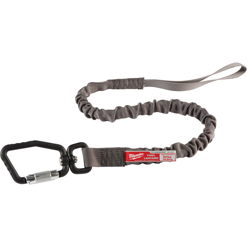 Locking Tool Lanyard, Style, Bungee, Connector Type, Carabiner/Loop, Load Rating, 35 lbs., Length, 36"