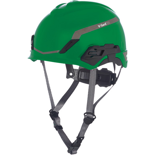 V-Gard? H1 Bivent Safety Helmet, Suspension Type, Ratchet, Colour, Green, Venting Type, Non-Vented, Certification(s), ANSI Type I/Meets/Exceeds CSA Type 1, Material, HDPE