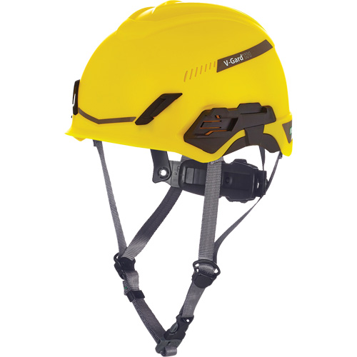 V-Gard? H1 Safety Helmet, Suspension Type, Ratchet, Colour, Yellow, Venting Type, Vented, Certification(s), ANSI Type I/Meets/Exceeds CSA Type 1, Material, HDPE