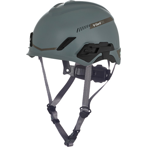V-Gard? H1 Bivent Safety Helmet, Suspension Type, Ratchet, Colour, Grey, Venting Type, Vented, Certification(s), ANSI Type I/Meets/Exceeds CSA Type 1, Material, HDPE