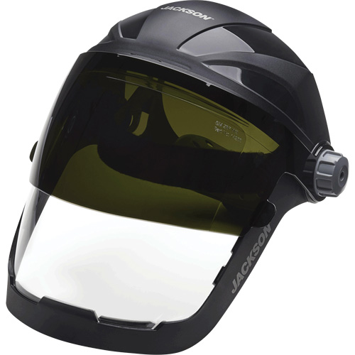 Quad 500? Premium Anti-Fog Multi-Purpose Faceshield, Height, 9", Width, 12-1/8", Thickness, 0.06", Shield Tint, Shade 5.0