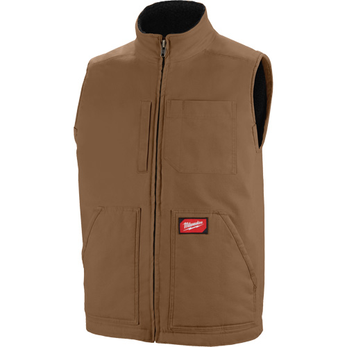 Heavy-Duty Sherpa-Lined Vest, Material, Canvas, Size, Large, Colour, Brown, Men's/Women's, Men's