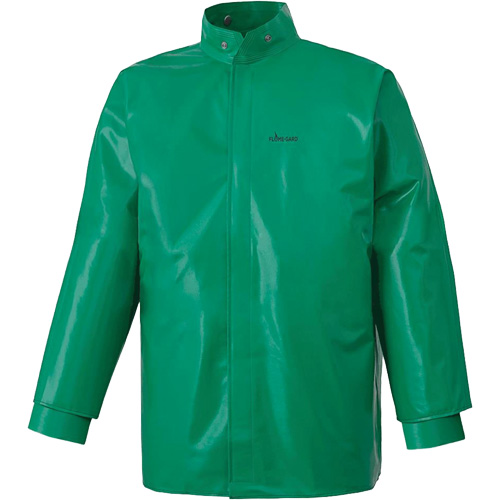 J43 380 CA-43? FR Chemical- & Acid-Resistant Jacket, Size, 2X-Large, Colour, Green, Material, 10 oz/ydý FR PVC & Polyester, Standard(s) Met, CGSB 155.20-2000, Type 3 & ASTM F739-07