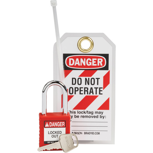 Nylon Safety Lockout Padlock & Tag Kit, No. of Components Included, 3