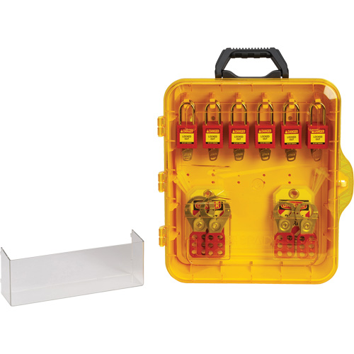 Lockout Station with Keyed Different Nylon Safety Lockout Padlocks, Padlocks Included, Included, Type of Padlocks Included, Plastic, Padlock Capacity, 12
