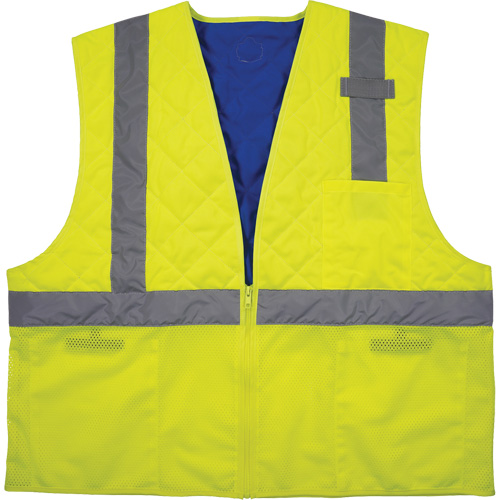 Chill-Its 6668 Safety Cooling Vest, Colour, High Visibility Lime-Yellow, Size, 2X-Large, Material, Polyester & Nylon, Standard(s) Met, ANSI 107 Type R, Class 2