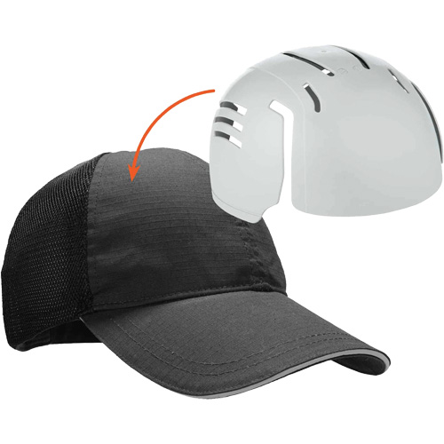Skullerz 8946 Standard Baseball Cap with Bump Cap Insert, Suspension Type, None, Colour, Black
