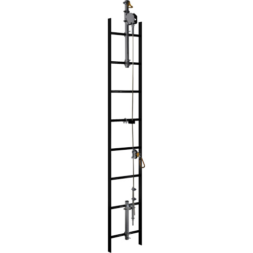 Lad-Saf? Cable Vertical Safety System, Length, 40', Material, Stainless Steel, Max. Number of Users, 2, Min. Breaking Strength, 15.4 lbs. (68.5 kN)