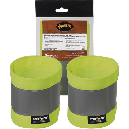 141A High-Visibility Adjustable Armbands, Width, 4", Length, 14"