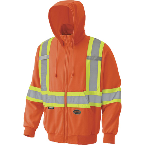 6940 Zip Style Hoodie, Background Colour, High Visibility Orange, Reflective Stripe Colour, Silver/Yellow, Size, Large, Material, Fleece, Additional Certification(s), ANSI/ISEA 107-2020 Class 3 Type P & R