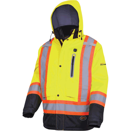 5408 Waterproof Heated Insulated Jacket, Outer Material, Polyester, Size, 2X-Large, Colour, High Visibility Lime-Yellow, Men's/Women's, Men's, Certification(s), CSA Z96-22 Class 2 Level 2 & ANSI/ISEA 107-2020 Class 3 Type P and R, Heat Levels, 38øC up to 18 hours, 43øC up to 17 hours, 48øC up to 16 hours, & 53øC up to 15 hours