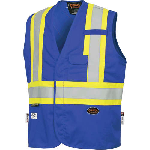 7730 FR-Tech? Flame-Resistant Arc Safety Vest, Material, Cotton/Nylon, Size, X-Large, Colour, Royal Blue, Standard(s) Met, ASTM F1506/NFPA 2112/NFPA 70E, Standard(s) Met, CSA Z462-21, CGSB 155.20-2017, CSA Z96-22 Class 1 Level 2, Thermal Protective Performance (TPP), 9 cal/cmý