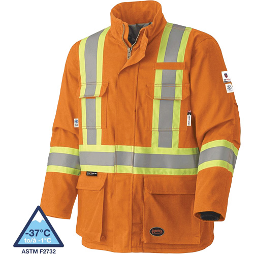 5533 Flame-Resistant Safety Parka, Size, 5X-Large, Colour, High Visibility Orange, Arc Rating, 58 cal/cmý, Standard(s) Met, ASTM F1506