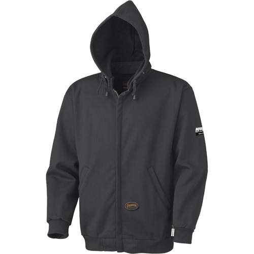 337 Flame-Resistant Zip Style Hoodie, Material, Cotton, Size, Large, Colour, Black, Men's/Women's, Men's, Additional Certification(s), CGSB 155.20-2017 & CSA Z462-2021, Thermal Protective Performance (TPP)