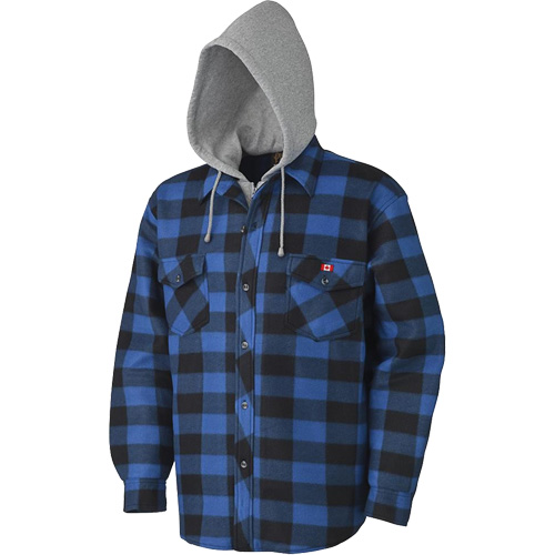 415SS Quilted Hooded Shirt, Material, Boa/Polar Fleece, Size, 4X-Large, Colour, Multi-Colour, Men's/Women's, Men's, Pattern, Black & Blue Plaid, No. of Pockets, 4