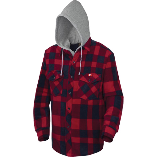 415RB Quilted Hooded Shirt, Material, Boa/Polar Fleece, Size, Small, Colour, Multi-Colour, Men's/Women's, Men's, Pattern, Black & Red Plaid, No. of Pockets, 4