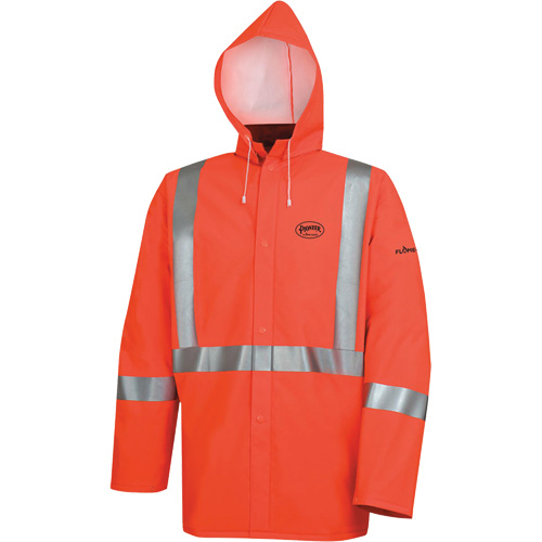 576J High-Visibility FR Rain Jacket, Size, Medium, Colour, High Visibility Orange, Additional Certification(s), CGSB 155.20.2000 Type 3, CSA Z95-15 Class 2 Level 2, ANSI/ISEA 107-2020, Reflective Colour, Silver