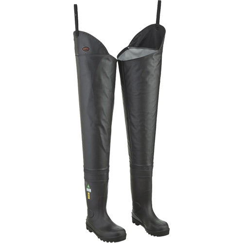 1042 Hip Waders, Size, 8, Toe Type, Steel, Sole Type, Plain