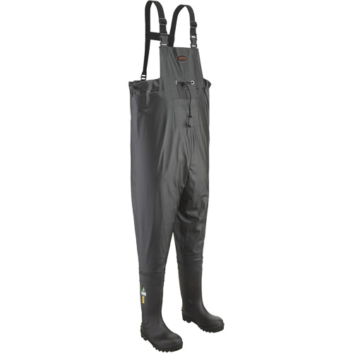 1043 Chest Waders, Size, 10, Toe Type, Steel, Sole Type, Plain