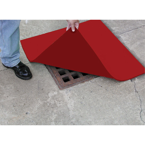 Spill Protector Drain Cover, Shape, Square, Size, 42" L x 42" W, Colour, Red