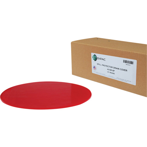 Spill Protector Drain Cover, Shape, Circular, Size, 12" dia., Colour, Red