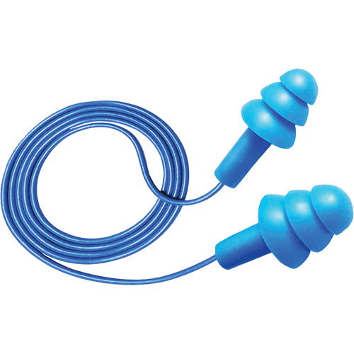 Hush? 50-25 Reusable Metal Detectable Earplugs, Style, Corded, NRR dB, 25, Size, One-Size, Certification(s), None, Colour, Blue, Material, Silicone