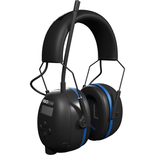 Black & Blue Air Defender AM/FM BT Earmuffs, Style, Headband, NRR dB, 25, Manufacturer's Warranty, 1-Year Limited
