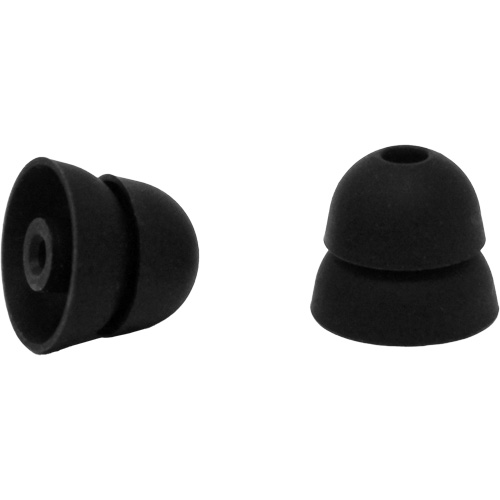 Large Double Flange Replacement Eartips, Colour, Black, Material, Silicone