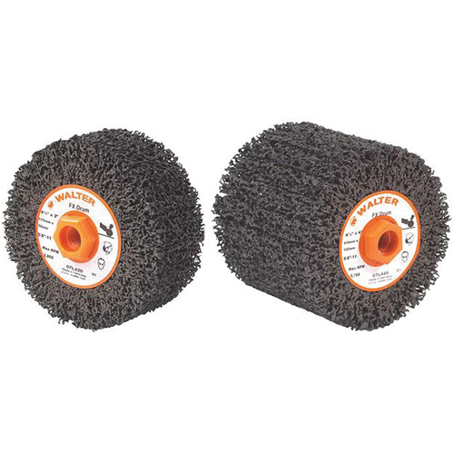 FX? Cleaning & Finishing Drum, Diameter, 4-1/4", Width, 2", Grit, Coarse, Arbor Hole Size, 5/8"-11, Max. RPM, 3800