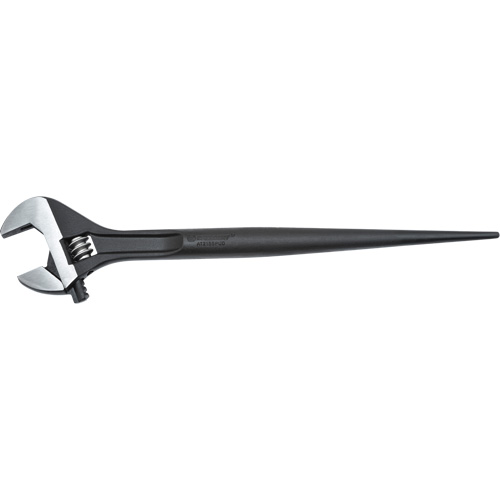 Adjustable Construction Wrench, Length, 16", Size, 1-1/2", Finish, Black Oxide, Handle Type, Plain, Handle Length, 15", Handle Material, Alloy Steel