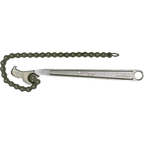 Chain Wrench, Pipe Capacity, 4" (101.6 mm), Chain Length, 12", Handle Type, Steel, Manufacturer's Warranty, Full Lifetime, Finish, Plated