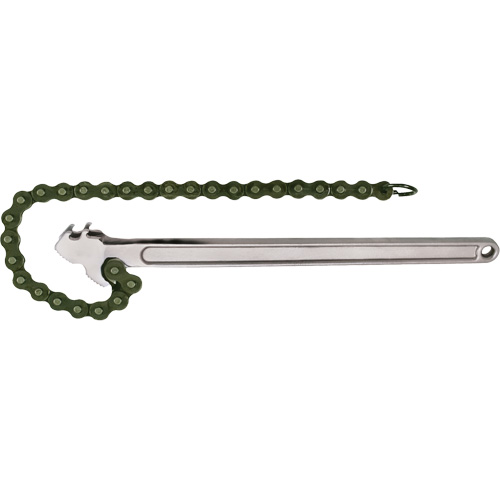 Chain Wrench, Pipe Capacity, 5" (127 mm), Chain Length, 15", Handle Type, Steel, Manufacturer's Warranty, Full Lifetime, Finish, Plated