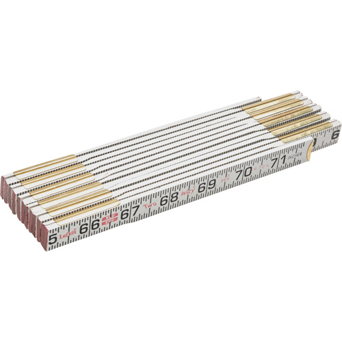Red End? Two Way? Rule, Length, 6', Width, 5/8", Graduations, 1/16", Material, Wood, Measurement Type, SAE, Measuring Range, 0" - 72"