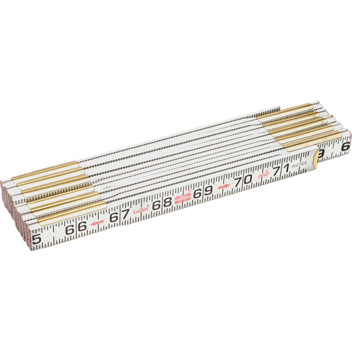 Red End? Flat Reading Rule, Length, 6', Width, 5/8", Material, Wood, Measurement Type, SAE, Measuring Range, 0" - 72"