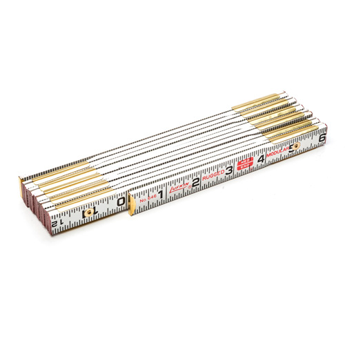 Red End? Masonry Rule, Length, 6', Width, 5/8", Graduations, 1/16", Material, Wood, Measurement Type, SAE, Measuring Range, 0" - 72"