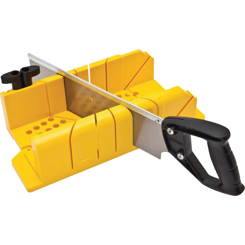 Clamping Mitre Box with Saw, Blade Length, 14", Overall Length, 19-1/4", Handle Type, Plain, Blade Thickness, 0.04", Overall Height, 3.6"
