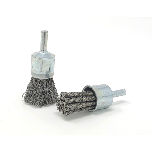 Crimped Wire End Brush, Brush Diameter, 3/4", Fill Diameter, 0.014", Shank Size, 1/4"