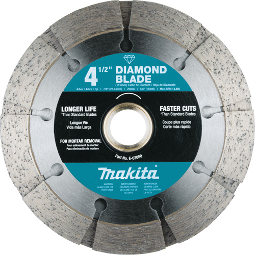 Dual Sandwich Diamond Tuck Point Blade, Diameter, 4-1/2", Arbor Hole Size, 7/8"/5/8"