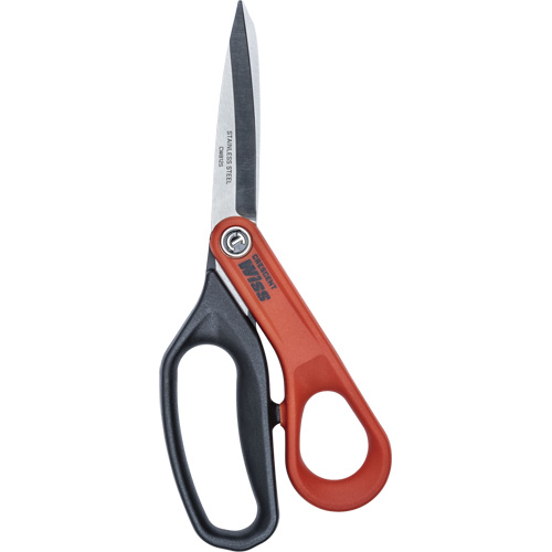 Stainless Steel All Purpose Tradesman Shears, Cut Length, 3-1/4", Overall Length, 8-1/2", Handle Style, Rings, Handle Angle, Offset