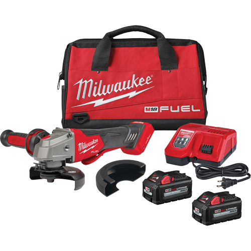 M18 Fuel? No-Lock Braking Grinder with One-Key? Paddle Switch Kit, Voltage, 18 V, Wheel Size, 4-1/2" or 5", Battery Type, Lithium-Ion, No Load RPM, 8500