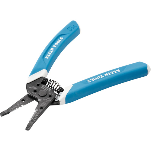 Klein-Kurve? Wire Stripper, Handle Type, Ergonomic, Overall Length, 7-2/5", Cable Capacity, 20 Gauge, Material, Steel, Strips and Cuts, 8-18 AWG Solid, 10-20 AWG Stranded